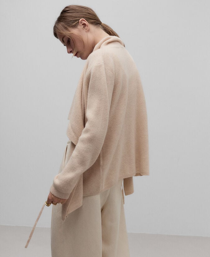 Adolfo Dominguez Chaqueta Punto Cuello Envolvente Mujer