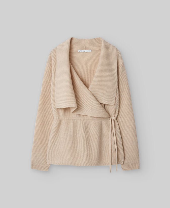 Adolfo Dominguez Chaqueta Punto Cuello Envolvente Mujer