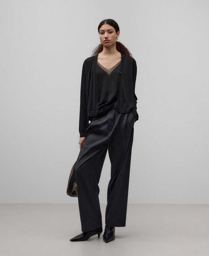 Adolfo dominguez Chaqueta punto lana merino y seda mujer