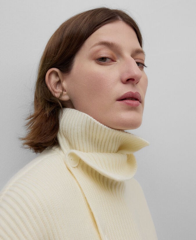 Adolfo Dominguez Chaqueta Punto Perlado Lana Merino Mujer