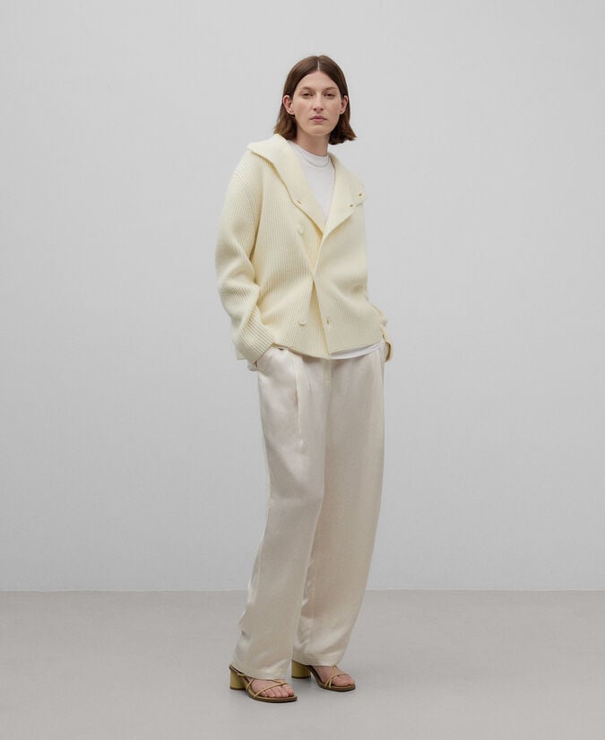 Adolfo dominguez Chaqueta punto perlado lana merino mujer