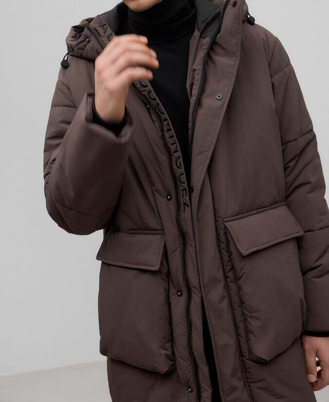 Adolfo Dominguez Chaquetón Acolchado Con Capucha Hombre