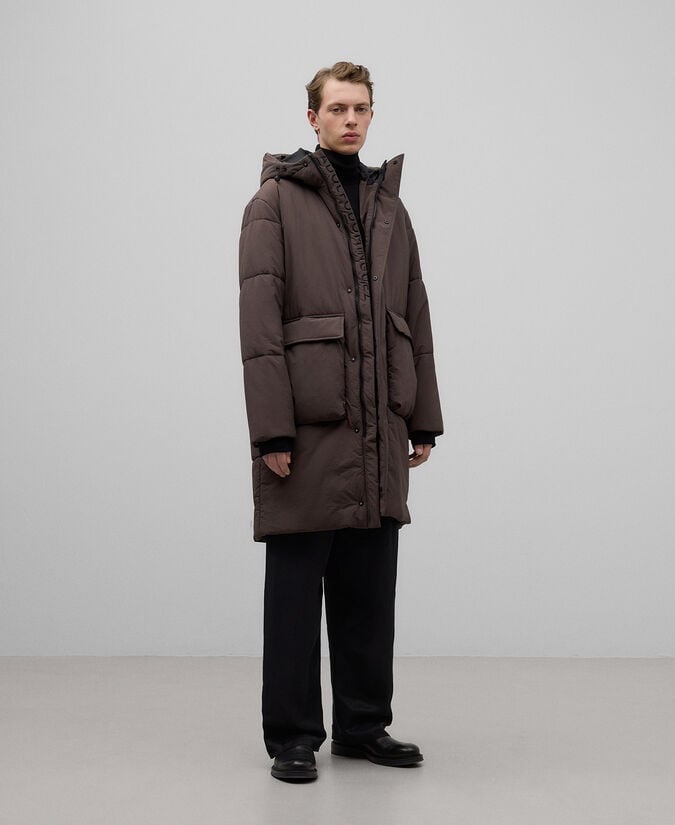 Adolfo dominguez Chaquetón acolchado con capucha hombre