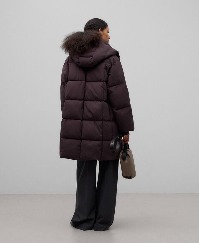 Adolfo Dominguez Chaquetón Largo Acolchado Capucha Mujer