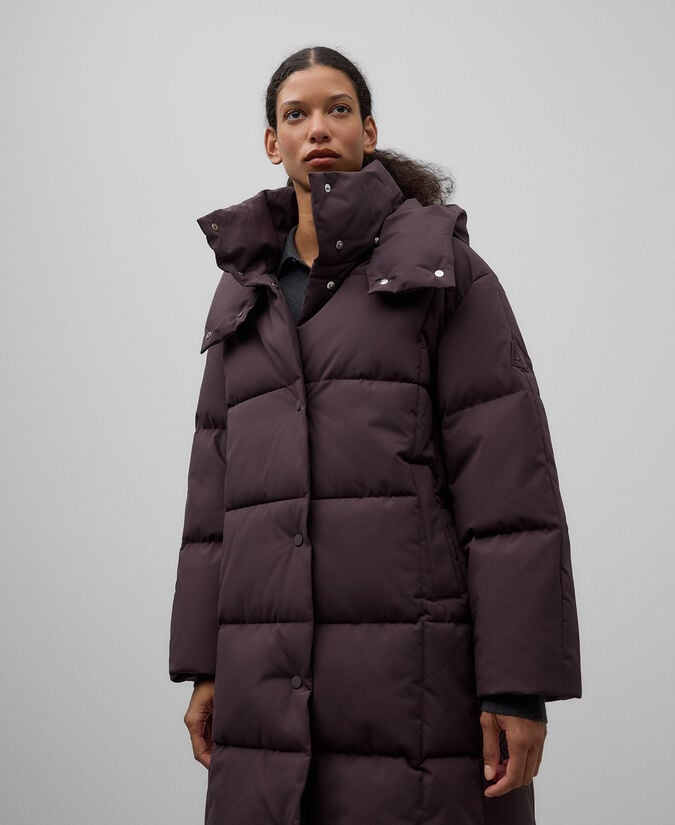 Adolfo Dominguez Chaquetón Largo Acolchado Capucha Mujer