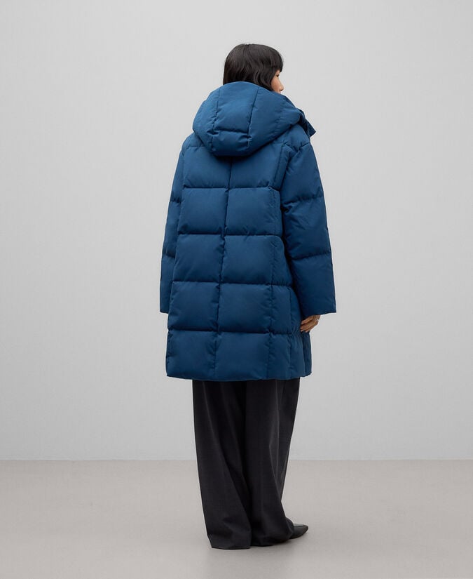 Adolfo Dominguez Chaquetón Largo Acolchado Capucha Mujer