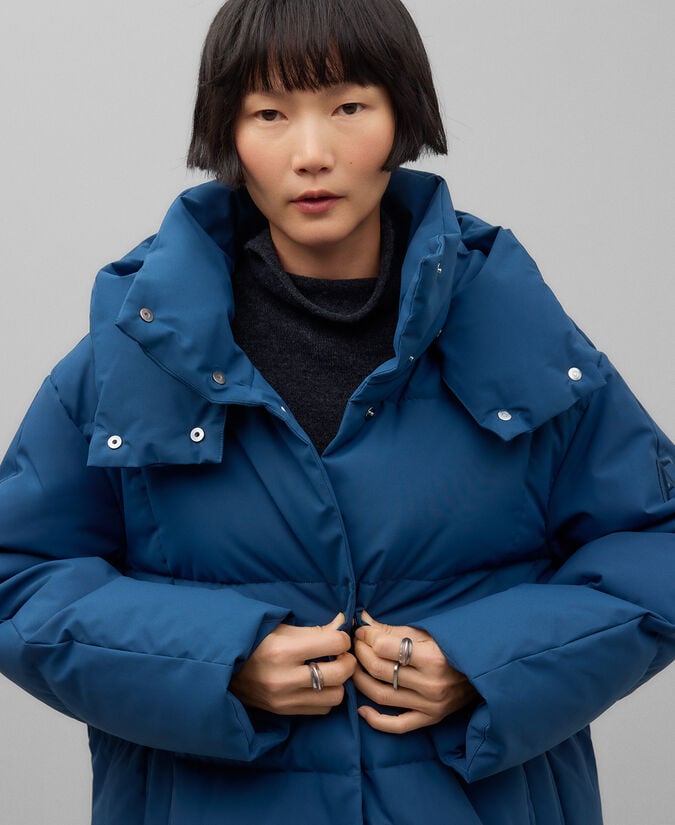 Adolfo Dominguez Chaquetón Largo Acolchado Capucha Mujer