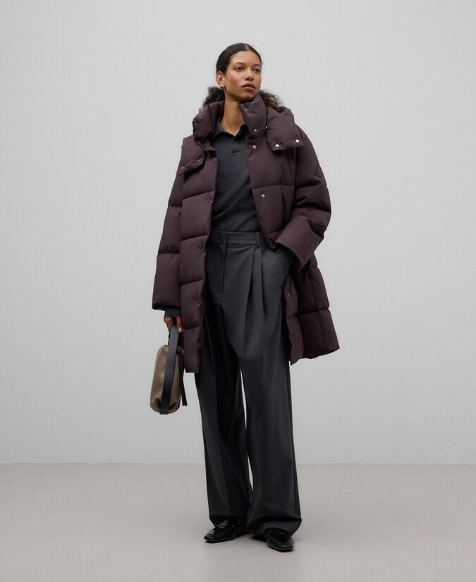 Adolfo dominguez Chaquetón largo acolchado capucha mujer