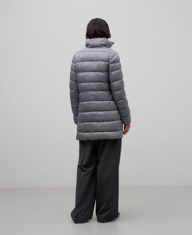 Adolfo Dominguez Chaquetón Largo Acolchado Gris Mujer