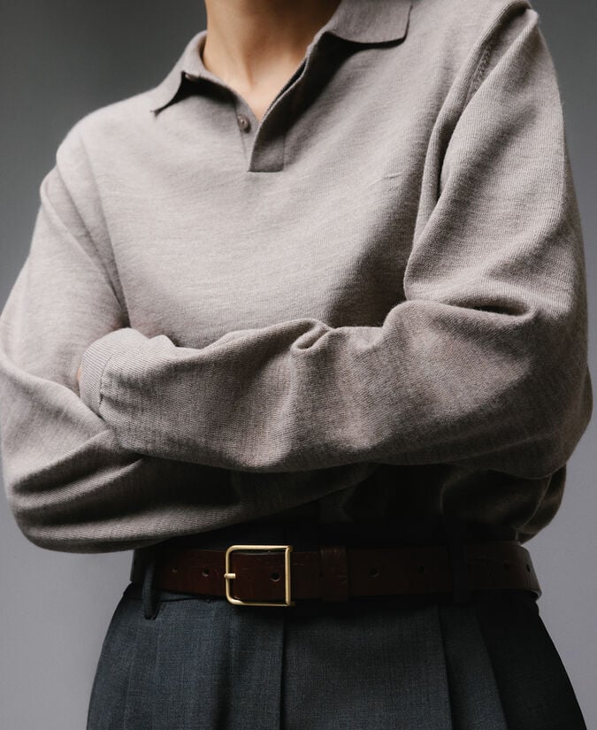 Adolfo Dominguez Cinturón Coco Piel Responsable Mujer