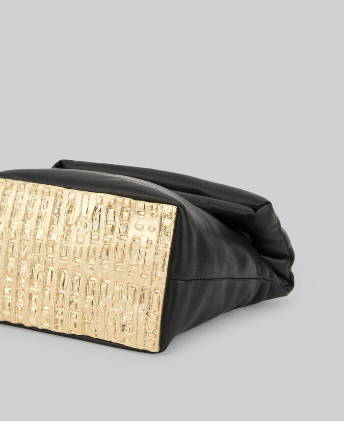 Adolfo Dominguez Clutch Acolchado Base Metálica Mujer