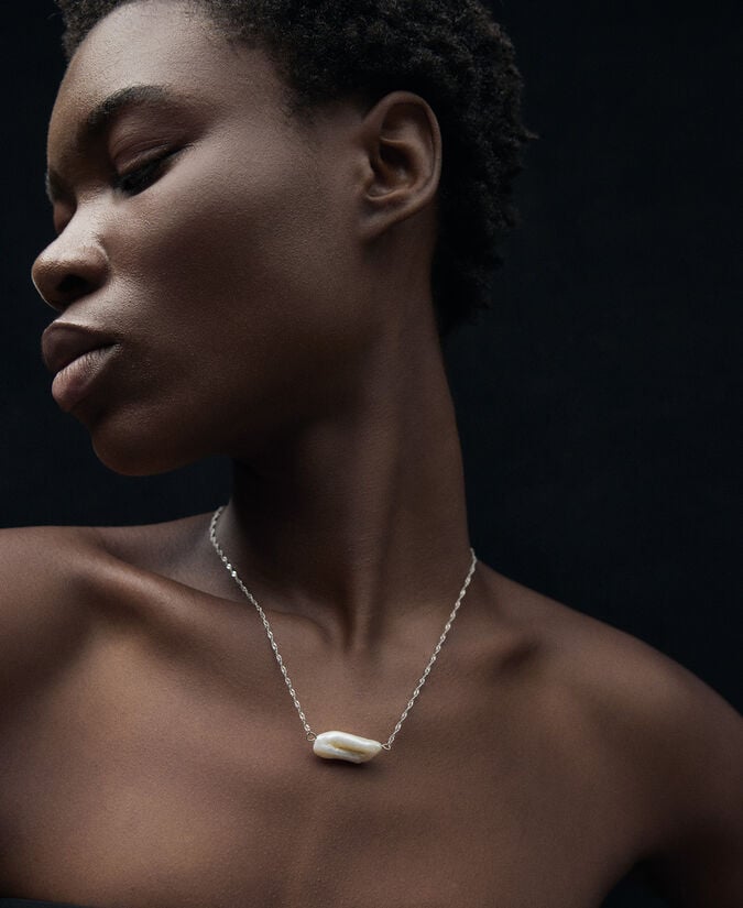 Adolfo Dominguez Collar Cadena Con Perla Natural Mujer