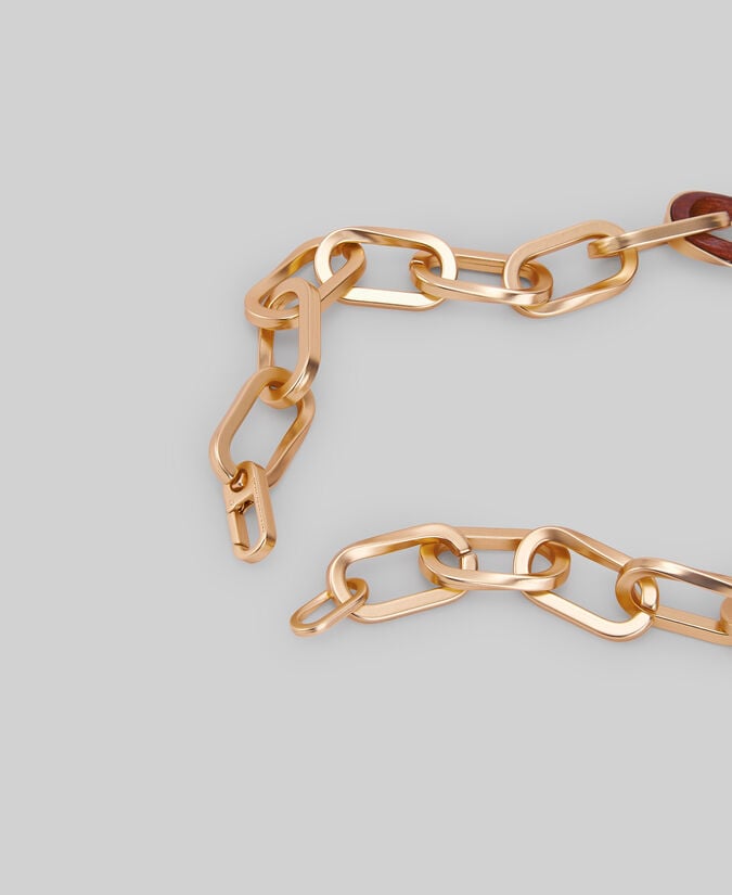 Adolfo Dominguez Collar Eslabones Metal Y Madera Mujer