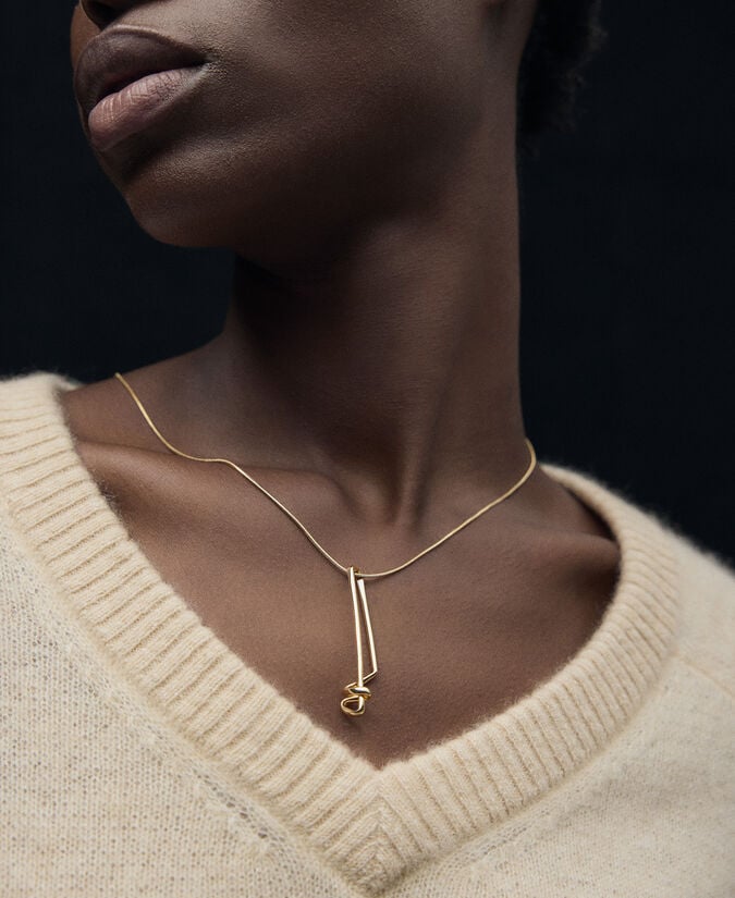 Adolfo Dominguez Collar Pieza Metálica Torsionada Mujer