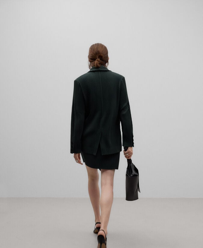 Adolfo Dominguez Falda Corta Asimétrica Crinkle Mujer