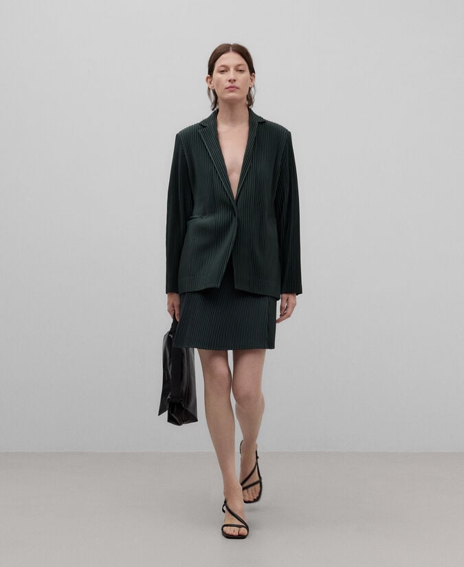 Adolfo dominguez Falda corta asimétrica crinkle mujer