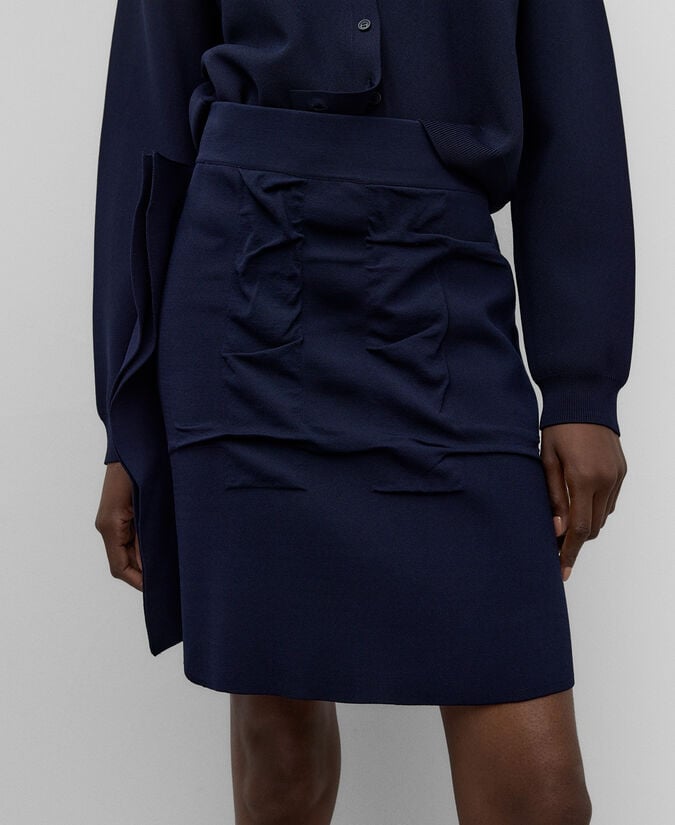 Adolfo Dominguez Falda Corta Asimétrica Jacquard Mujer