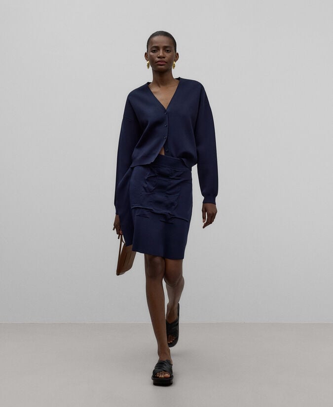 Adolfo dominguez Falda corta asimétrica jacquard mujer