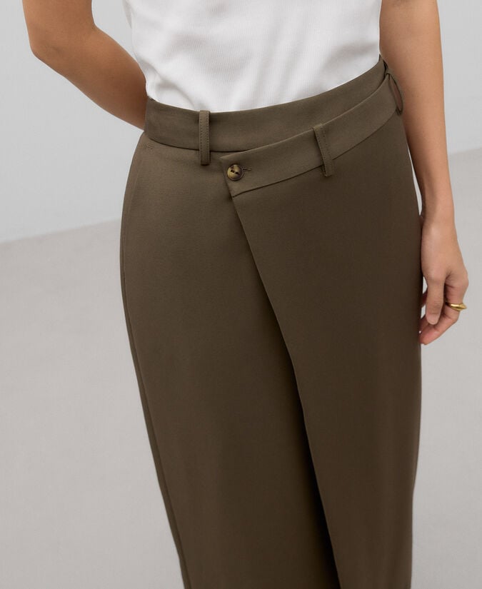 Adolfo Dominguez Falda Midi Delantero Cruzado Mujer