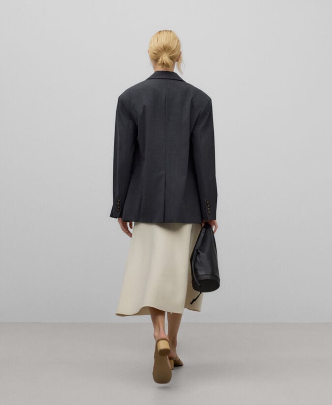 Adolfo Dominguez Falda Midi Evasé Nailon Reciclado Mujer