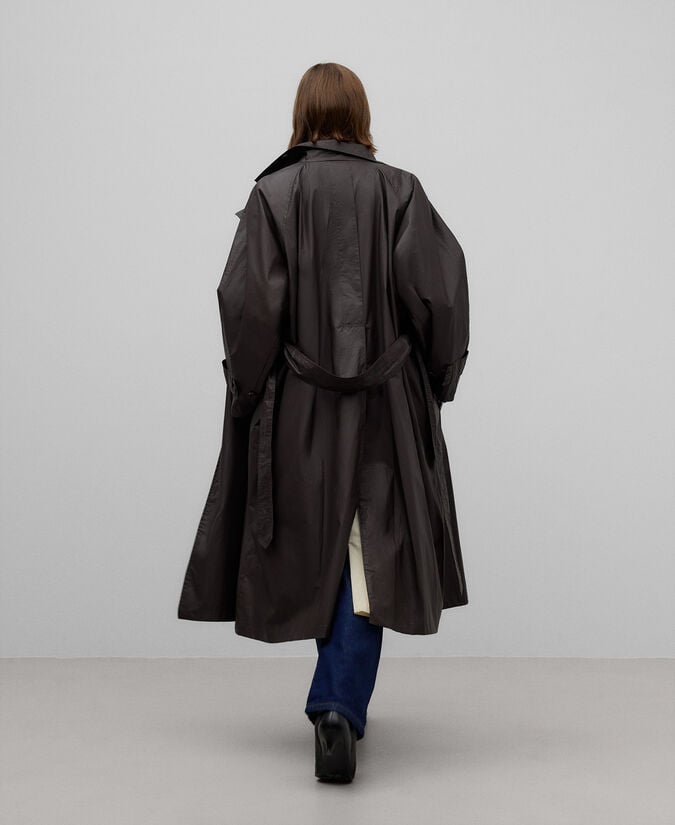 Adolfo Dominguez Gabardina Cuello Alto Algodón Mujer