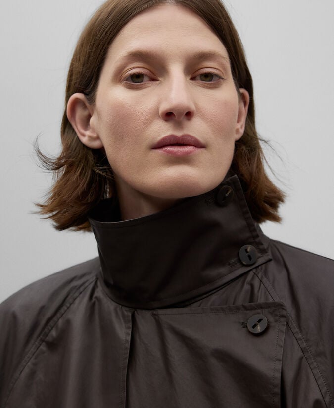 Adolfo Dominguez Gabardina Cuello Alto Algodón Mujer