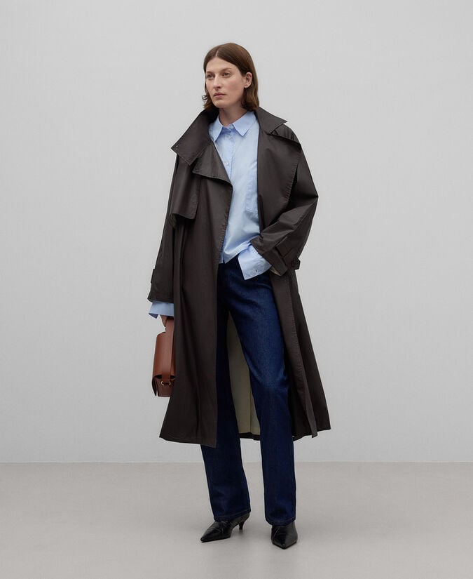 Adolfo dominguez Gabardina cuello alto algodón mujer