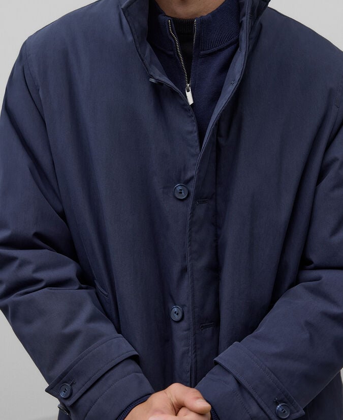 Adolfo Dominguez Gabardina Cuello Tira Azul Marino Hombre