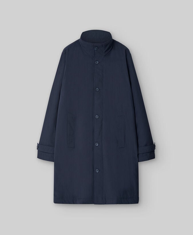 Adolfo Dominguez Gabardina Cuello Tira Azul Marino Hombre