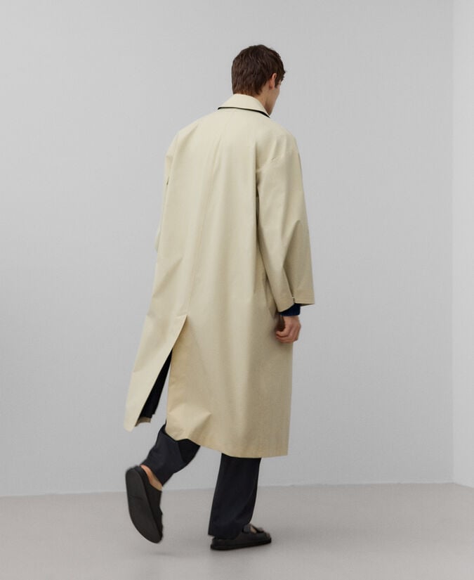 Adolfo Dominguez Gabardina Larga Cuello Solapa Hombre