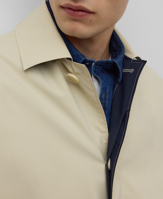 Adolfo Dominguez Gabardina Larga Cuello Solapa Hombre