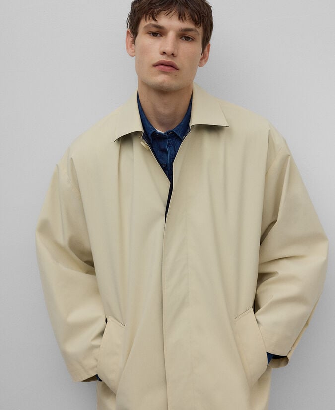 Adolfo Dominguez Gabardina Larga Cuello Solapa Hombre