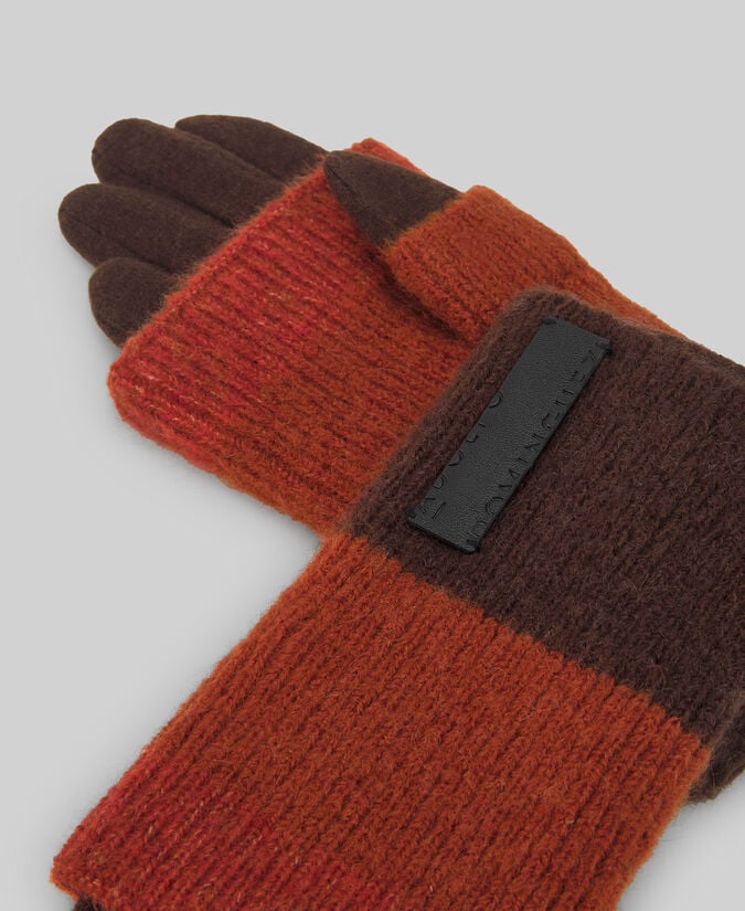 Adolfo dominguez Guante tricolor doble capa punto mujer