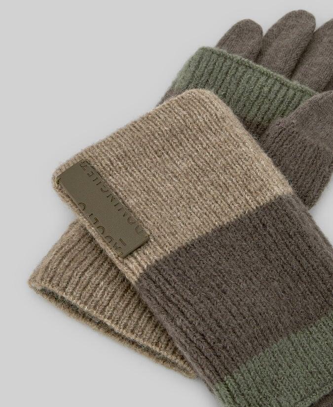 Adolfo dominguez Guante tricolor doble capa punto mujer