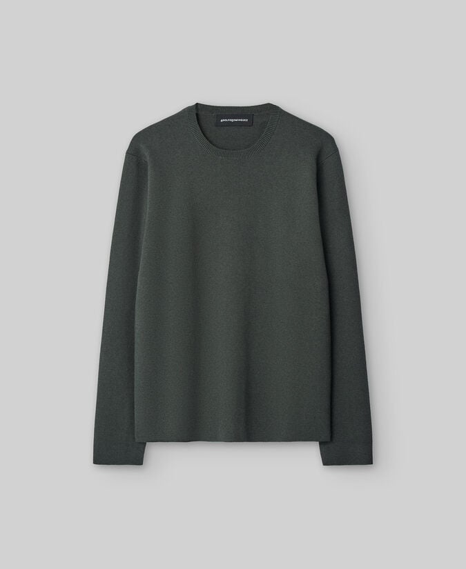 Adolfo Dominguez Jersey Algodón Lana Verde Gris Hombre