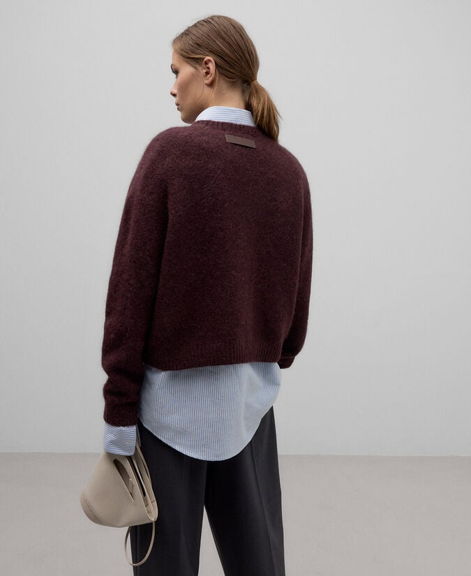 Adolfo Dominguez Jersey Corto Punto Con Alpaca Mujer