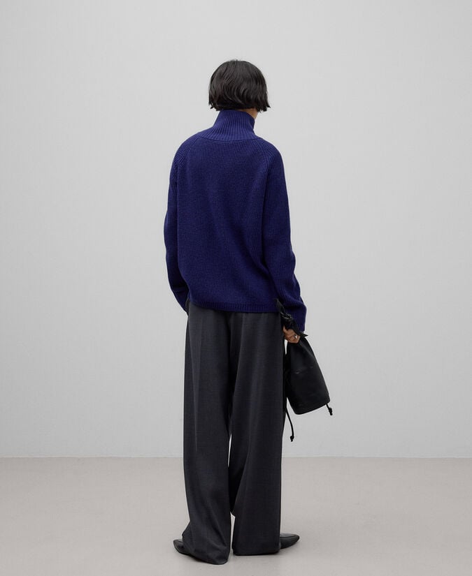 Adolfo Dominguez Jersey Cuello Chimenea Cremallera Mujer