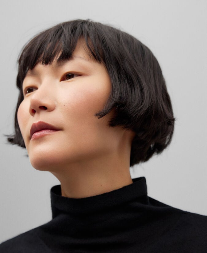 Adolfo Dominguez Jersey Cuello Chimenea Lana Merino Mujer