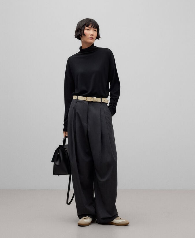 Adolfo dominguez Jersey cuello chimenea lana merino mujer