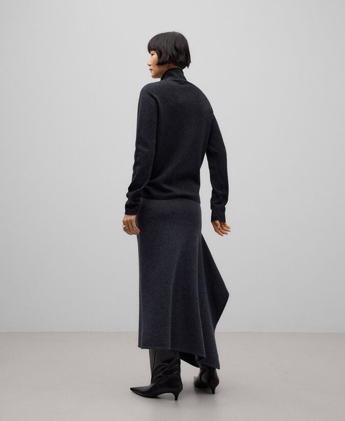 Adolfo Dominguez Jersey Cuello Chimenea Lana Merino Mujer