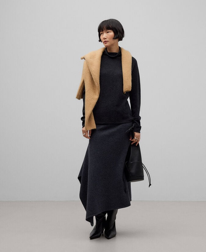 Adolfo dominguez Jersey cuello chimenea lana merino mujer