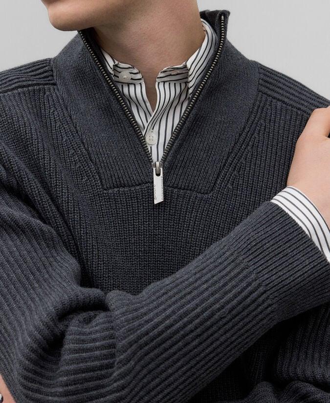 Adolfo Dominguez Jersey Cuello Perkins Cremallera Hombre