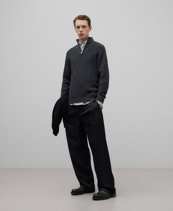 Adolfo dominguez Jersey cuello perkins cremallera hombre