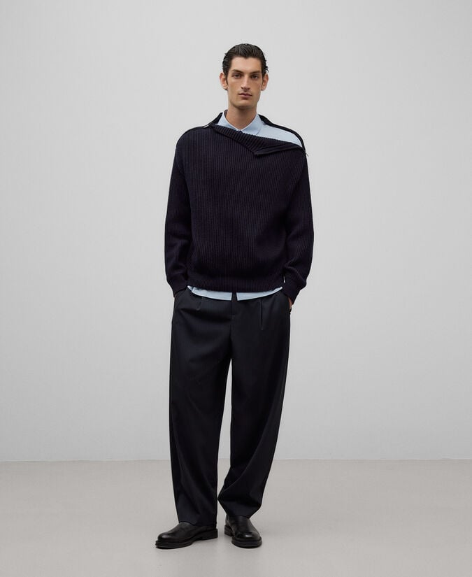 Adolfo dominguez Jersey cuello perkins cremalleras hombre