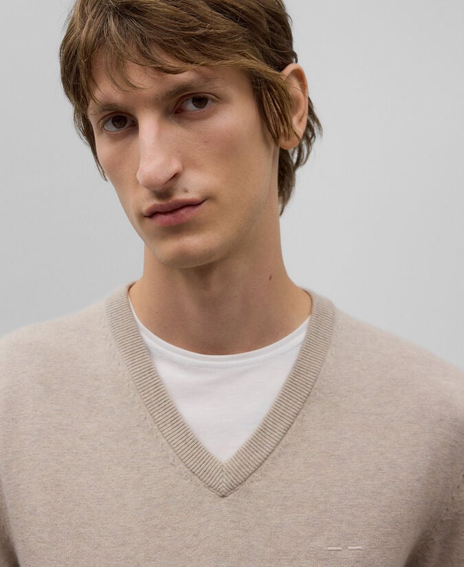 Adolfo Dominguez Jersey Cuello Pico Algodón Lana Hombre