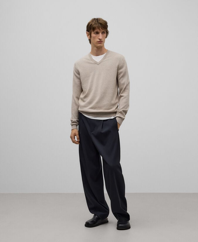 Adolfo dominguez Jersey cuello pico algodón lana hombre