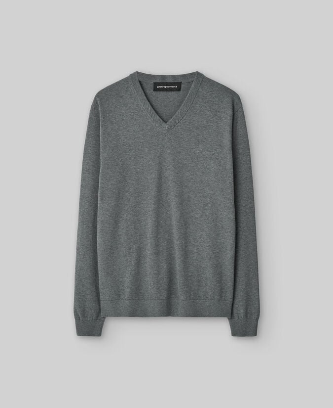 Adolfo Dominguez Jersey Cuello Pico Algodón Lana Hombre