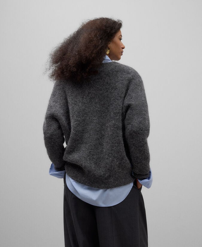 Adolfo Dominguez Jersey Cuello Pico Con Alpaca Mujer