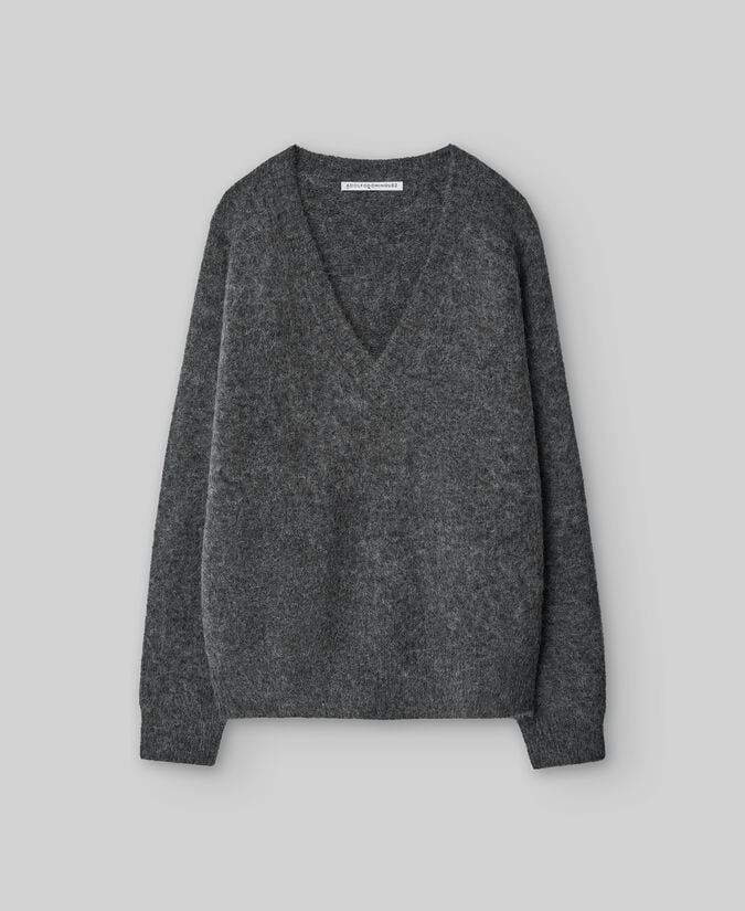 Adolfo Dominguez Jersey Cuello Pico Con Alpaca Mujer