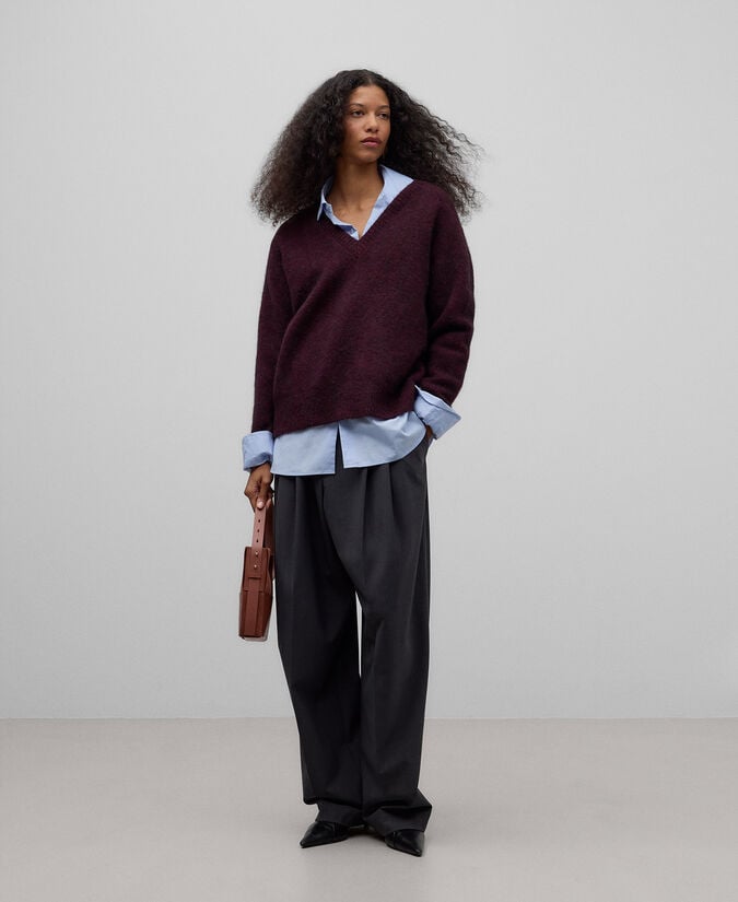 Adolfo dominguez Jersey cuello pico con alpaca mujer